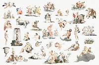 Roman mythology figures by <a href="https://www.rawpixel.com/search/Johan%20Teyler?sort=curated&amp;page=1">Johan Teyler</a> (1648-1709). Original from Rijks Museum. Digitally enhanced by rawpixel.