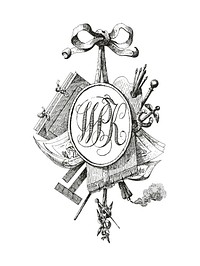 Title vignette with monogram W.P.K. (1808) by <a href="https://www.rawpixel.com/search/Jean%20Bernard?sort=curated&amp;page=1">Jean Bernard</a> (1775-1883). Original from the Rijks Museum. Digitally enhanced by rawpixel.