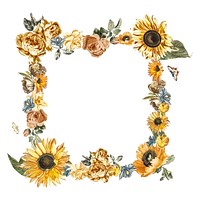 Vintage illustration of a frame made by flowers
