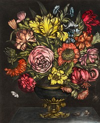 Vase with Flowers by J. Waterloos (1680&ndash;1684). Original from The Rijksmuseum. Digitally enhanced by rawpixel.
