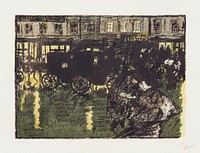 Some Aspects of Life in Paris, 11: A Street on a Rainy Evening (1898) print in high resolution by Pierre Bonnard. Original from the Sterling and Francine Clark Art Institute. Digitally enhanced by rawpixel.