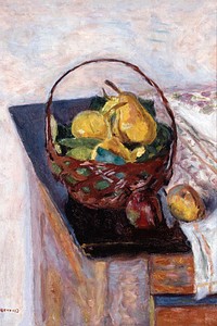 The Basket of Fruit (1922) painting in high resolution by Pierre Bonnard. Original from the Saint Louis Art Museum. Digitally enhanced by rawpixel.
