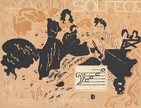 Preliminary cover design for "Petit Solf&egrave;ge illustr&eacute;" (1892&ndash;1893) print in high resolution by Pierre Bonnard. Original from The MET Museum. Digitally enhanced by rawpixel.