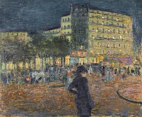 Place Pigalle at Night (1905–1908) by Pierre Bonnard. Original from Yale University Art Gallery. Digitally enhanced by rawpixel.