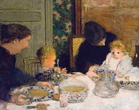 The Children's Meal (1895) painting in high resolution by Pierre Bonnard. Original from The MET Museum. Digitally enhanced by rawpixel.