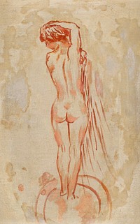 Back nude (1905) painting in high resolution by Pierre Bonnard. Original from the Public Institution Paris Musées. Digitally enhanced by rawpixel.