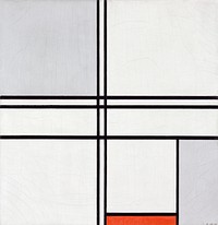 Composition (No. 1) Gray-Red (1935) painting in high resolution by Piet Mondrian. Original from The Art Institute of Chicago. Digitally enhanced by rawpixel.