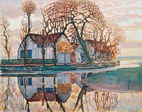 Farm near Duivendrecht (1916) painting in high resolution by Piet Mondrian. Original from The Art Institute of Chicago. Digitally enhanced by rawpixel.