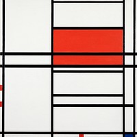 Composition No. 4 with red and blue (1938–1942) painting in high resolution by Piet Mondrian. Original from the Saint Louis Art Museum. Digitally enhanced by rawpixel.