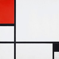 Composition No. I, with red and black (1929) painting in high resolution by Piet Mondrian. Original from the Kunstmuseum Basel Museum. Digitally enhanced by rawpixel.