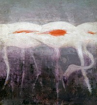 White Flamingoes, study for book Concealing Coloration in the Animal Kingdom (ca.1905–1909) painting in high resolution by Abbott Handerson Thayer. Original from the Smithsonian Institution. Digitally enhanced by rawpixel.
