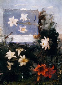 Flower Studies (ca.1886) painting in high resolution by Abbott Handerson Thayer. Original from the Smithsonian Institution. Digitally enhanced by rawpixel.