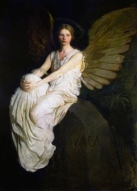 Stevenson Memorial (1903) painting in high resolution by <a href="https://www.rawpixel.com/search/Abbott%20Handerson%20Thayer?sort=curated&amp;page=1">Abbott Handerson Thayer</a>. Original from the Smithsonian Institution. Digitally enhanced by rawpixel.