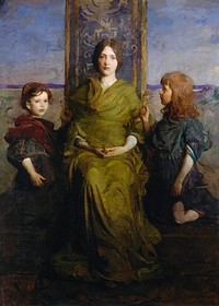 Virgin Enthroned (1891) painting in high resolution by Abbott Handerson Thayer. Original from the Smithsonian Institution. Digitally enhanced by rawpixel.