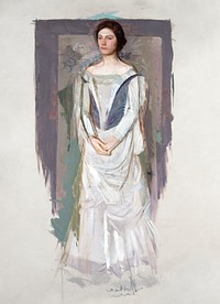 Standing Woman painting in high resolution by Abbott Handerson Thayer (1849&ndash;1921). Original from the Smithsonian Institution. Digitally enhanced by rawpixel.