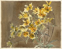 Yellow Flower with Border (1915) by Hannah Borger Overbeck. Original from The Los Angeles County Museum of Art. Digitally enhanced by rawpixel.