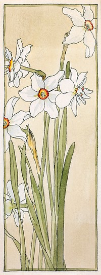 Poet's Narcissus (1915) by Hannah Borger Overbeck. Original from The Los Angeles County Museum of Art. Digitally enhanced by rawpixel.