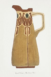 Claret Pitcher-Christmas Rose (1915) by <a href="https://www.rawpixel.com/search/Hannah%20Borger%20Overbeck?sort=curated&amp;page=1&amp;topic_group=_my_topics">Hannah Borger Overbeck</a>. Original from The Los Angeles County Museum of Art. Digitally enhanced by rawpixel.
