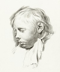 Sleeping boy by <a href="https://www.rawpixel.com/search/Jean%20Bernard?sort=curated&amp;page=1">Jean Bernard</a> (1775-1883). Original from The Rijksmuseum. Digitally enhanced by rawpixel.