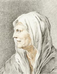 Old woman with headscarf by <a href="https://www.rawpixel.com/search/Jean%20Bernard?sort=curated&amp;page=1">Jean Bernard</a> (1775-1883). Original from The Rijksmuseum. Digitally enhanced by rawpixel.