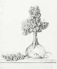 Flowers in a vase (1810 - 1815) by <a href="https://www.rawpixel.com/search/Jean%20Bernard?sort=curated&amp;page=1">Jean Bernard</a> (1775-1883). Original from The Rijksmuseum. Digitally enhanced by rawpixel.
