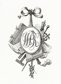 Title vignette with monogram W.P.K. (1808) by <a href="https://www.rawpixel.com/search/Jean%20Bernard?sort=curated&amp;page=1">Jean Bernard</a> (1775-1883). Original from The Rijksmuseum. Digitally enhanced by rawpixel.