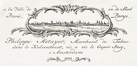 Business card by Philippe Metayer, tobacco merchant (1785 - 1833) by <a href="https://www.rawpixel.com/search/Jean%20Bernard?sort=curated&amp;page=1">Jean Bernard</a> (1775-1883). Original from The Rijksmuseum. Digitally enhanced by rawpixel.