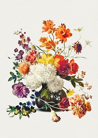 Bouquet of flowers in a vase design element