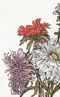 Chrysanthemums by <a href="https://www.rawpixel.com/search/Julie%20de%20Graag?sort=curated&amp;page=1">Julie de Graag</a> (1877-1924). Original from The Rijksmuseum. Digitally enhanced by rawpixel.