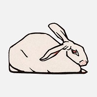 Lying rabbit (1916) by <a href="https://www.rawpixel.com/search/Julie%20de%20Graag?sort=curated&amp;page=1">Julie de Graag</a> (1877-1924). Original from the Rijks Museum. Digitally enhanced by rawpixel.