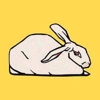 Lying rabbit (1916) by <a href="https://www.rawpixel.com/search/Julie%20de%20Graag?sort=curated&amp;page=1">Julie de Graag</a> (1877-1924). Original from the Rijks Museum. Digitally enhanced by rawpixel.