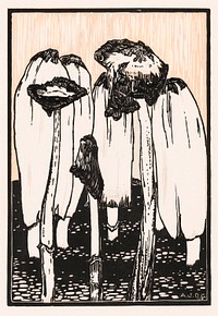 Ink mushrooms (1915) by <a href="https://www.rawpixel.com/search/Julie%20de%20Graag?sort=curated&amp;page=1">Julie de Graag</a> (1877-1924). Original from The Rijksmuseum. Digitally enhanced by rawpixel