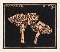 October (1917) by <a href="https://www.rawpixel.com/search/Julie%20de%20Graag?sort=curated&amp;page=1">Julie de Graag</a> (1877-1924). Original from The Rijksmuseum . Digitally enhanced by rawpixel