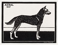 Dog (1917) by <a href="https://www.rawpixel.com/search/Julie%20de%20Graag?sort=curated&amp;page=1">Julie de Graag</a> (1877-1924). Original from The Rijksmuseum . Digitally enhanced by rawpixel.