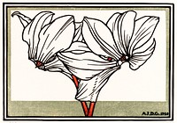 Cyclamen (1920) by <a href="https://www.rawpixel.com/search/Julie%20de%20Graag?sort=curated&amp;page=1">Julie de Graag</a> (1877-1924). Original from The Rijksmuseum. Digitally enhanced by rawpixel.