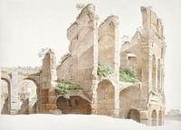 Het Colosseum te Rome (The Colosseum in Rome) by <a href="https://www.rawpixel.com/search/Joseph%20August%20Knip?sort=curated&amp;page=1">Joseph August Knip</a> (1777&ndash;1847). Original from The Rijksmuseum. Digitally enhanced by rawpixel.​​​​​