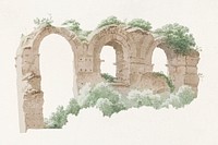 A Part of an Aqueduct in Rome (ca. 1809&ndash;1812) by <a href="https://www.rawpixel.com/search/Joseph%20August%20Knip?sort=curated&amp;page=1">Joseph August Knip</a>. Original from The Rijksmuseum. Digitally enhanced by rawpixel.
