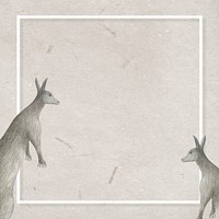 Kangaroo frame vintage illustration template