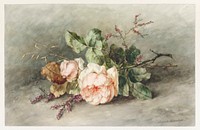 Rozen by <a href="https://www.rawpixel.com/search/Margaretha%20Roosenboom?sort=curated&amp;type=all&amp;page=1">Margaretha Roosenboom</a> (1853 &ndash;1896). Original from The Rijksmuseum. Digitally enhanced by rawpixel.
