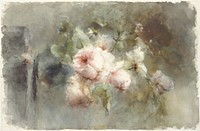 Een vaas met rozen by <a href="https://www.rawpixel.com/search/Margaretha%20Roosenboom?sort=curated&amp;type=all&amp;page=1">Margaretha Roosenboom</a> (1853 &ndash;1896). Original from The Rijksmuseum. Digitally enhanced by rawpixel.