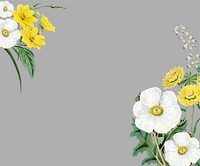 Colorful vintage floral border design with copy space