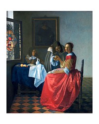 Johannes Vermeer&rsquo;s The Girl with a Wineglass (ca. 1658&ndash;1662) famous painting. Original from Wikimedia Commons. Digitally enhanced by rawpixel.