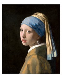 Pearl Earring art print, Johannes Vermeer&rsquo;s famous Girl with a Pearl Earring (ca. 1665) painting. Original from the Mauritshuis Museum. Digitally enhanced by rawpixel.