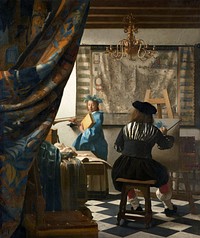 Johannes Vermeer&rsquo;s The Allegory of Painting (ca. 1666 &ndash;1668) famous painting. Original from Wikimedia Commons. Digitally enhanced by rawpixel.