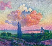 The Pink Cloud (1896) painting in high resolution by Henri-Edmond Cross. Original from The Cleveland Museum of Art. Digitally enhanced by rawpixel.