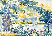 Garden of the Painter at Saint Clair (1908) painting in high resolution by Henri-Edmond Cross. Original from The MET Museum. Digitally enhanced by rawpixel.