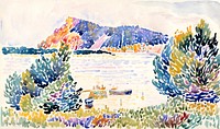 Cap Nègre (1909) painting in high resolution by Henri-Edmond Cross. Original from The MET Museum. Digitally enhanced by rawpixel.