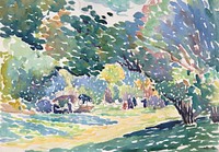 Landscape (1904) painting in high resolution by Henri-Edmond Cross. Original from The MET Museum. Digitally enhanced by rawpixel.