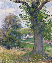 Chestnut trees in Osny (1883) painting in high resolution by Camille Pissarro. Original from the Kunstmuseum Basel Museum. Digitally enhanced by rawpixel.
