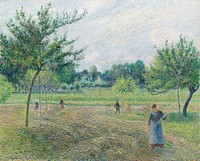 Haymaking at éragny (1892) by Camille Pissarro. Original from The Art Institute of Chicago. Digitally enhanced by rawpixel.